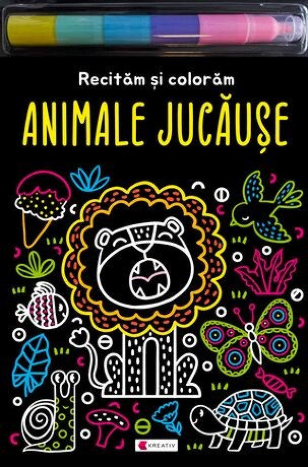 Animale jucăușe - Recităm și colorăm
