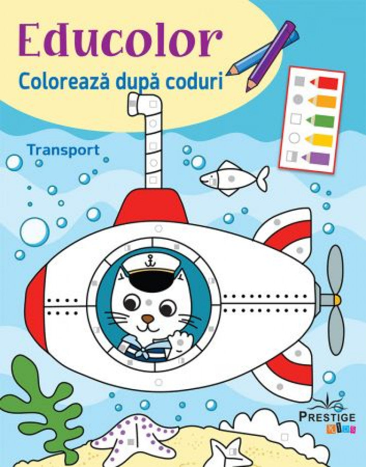 Educolor. Colorează după coduri - Transport