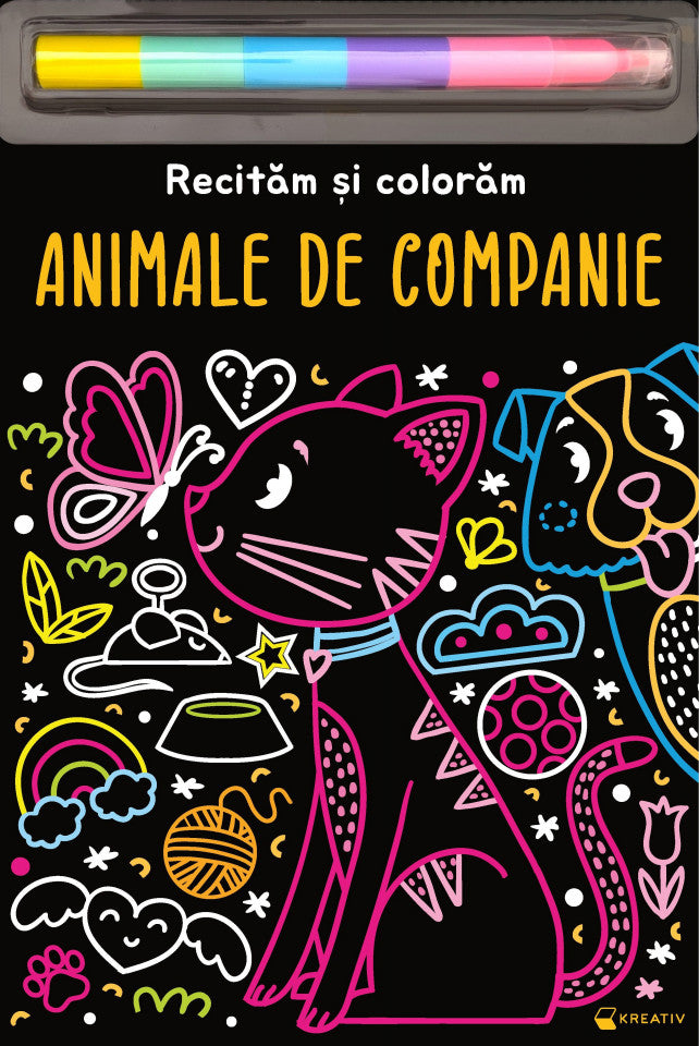 Animale de companie - Recităm și colorăm