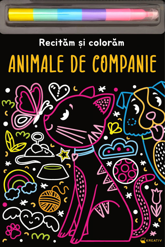 Animale de companie - Recităm și colorăm