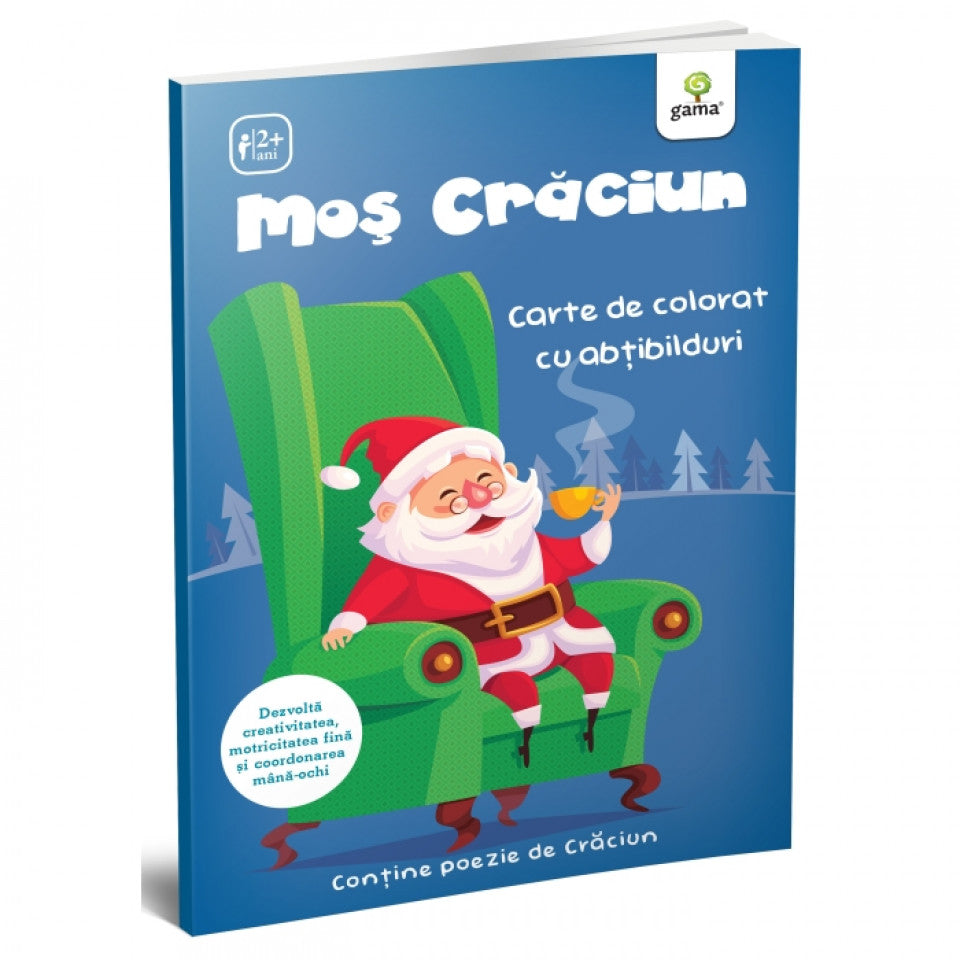 Moș Crăciun. Carte de colorat cu abțibilduri