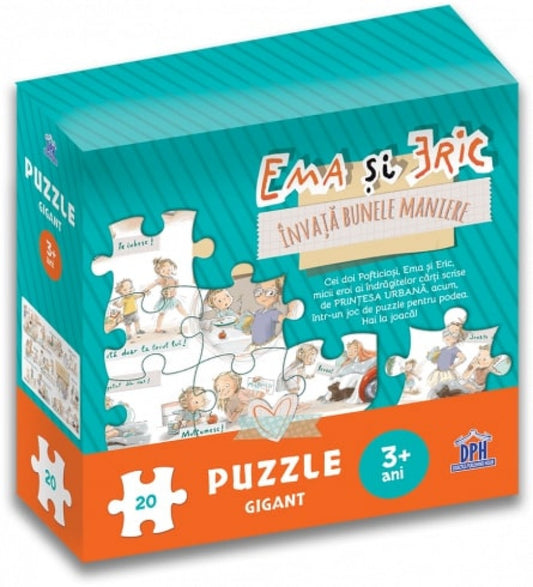 Ema și Eric învață bunele maniere. Puzzle gigant (+3 ani)
