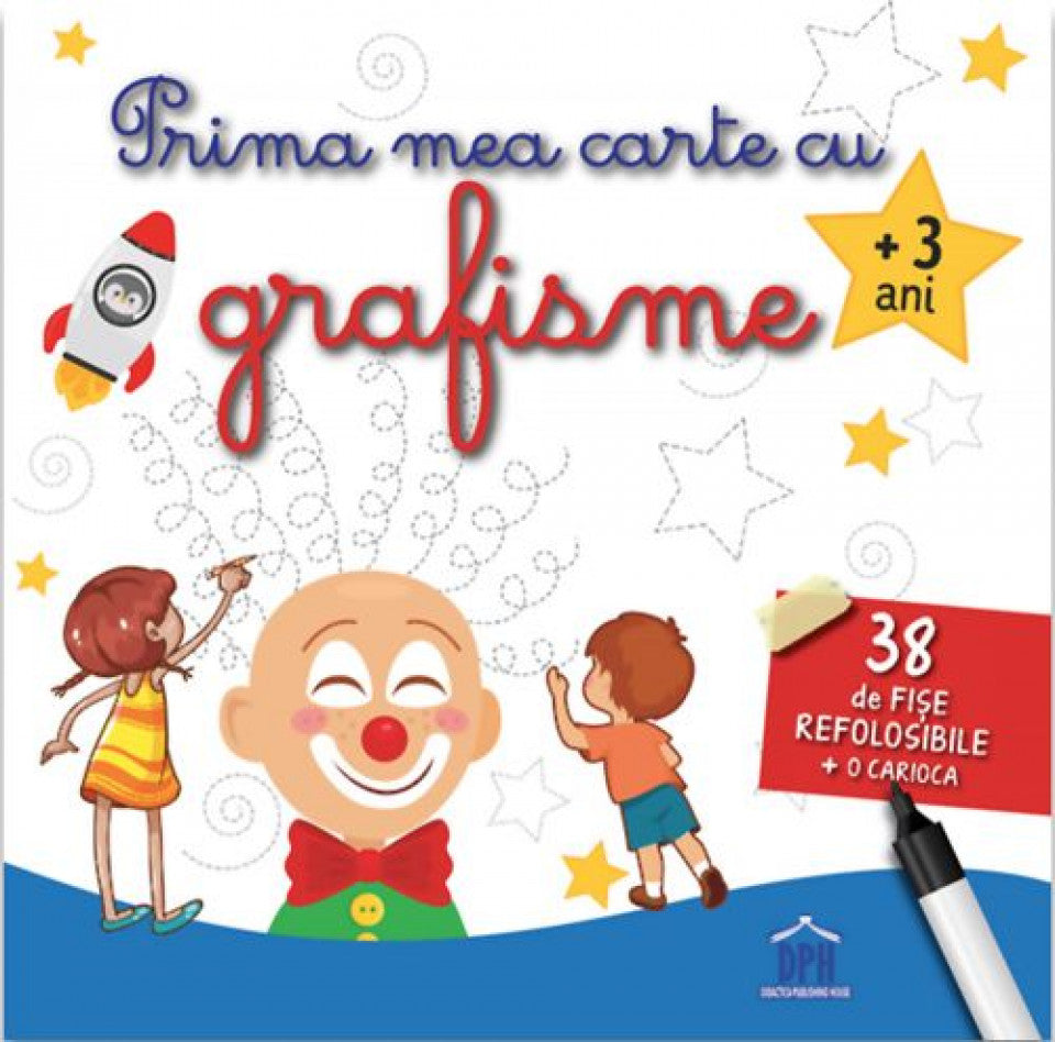 Prima mea carte cu grafisme. 38 de fișe refolosibile + o carioca (+3 ani)