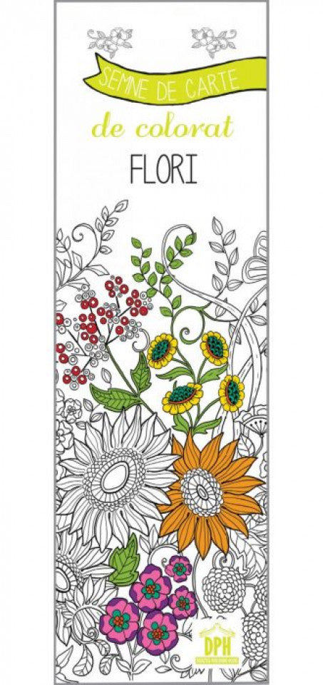 Semne de carte de colorat. Flori